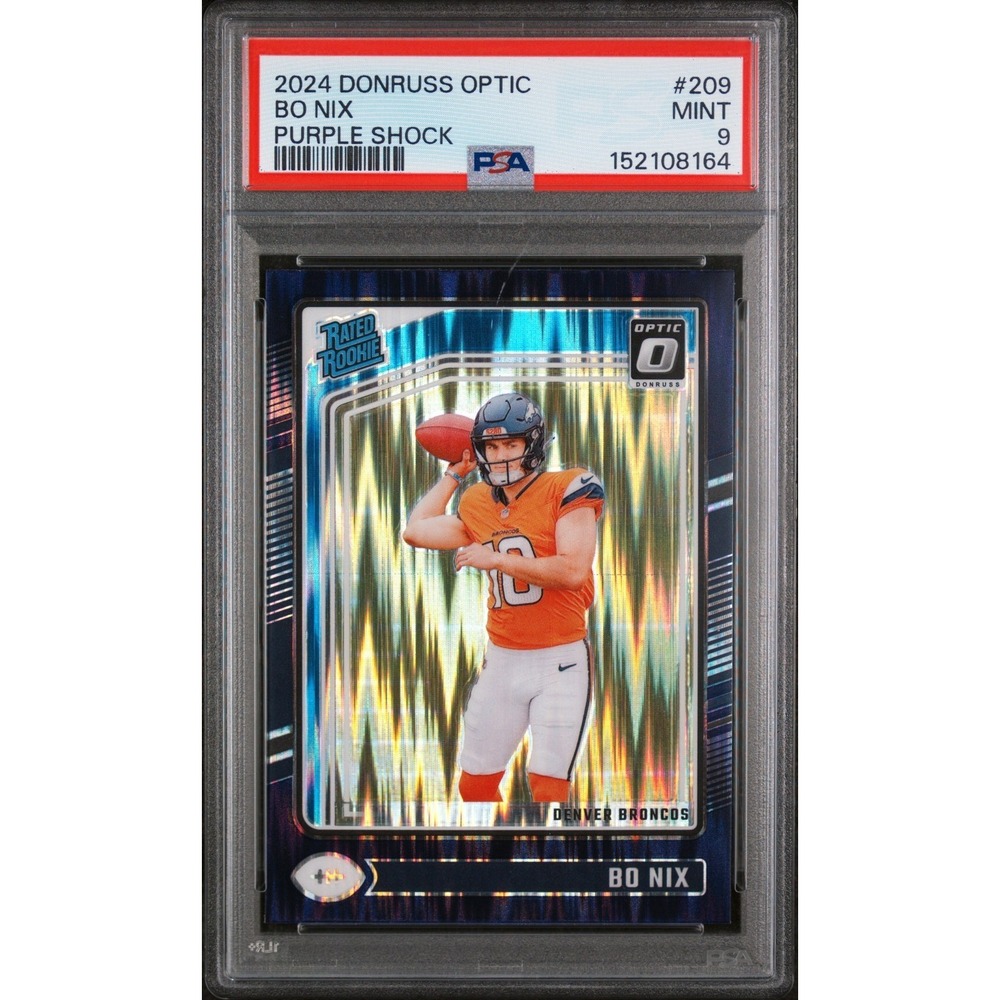 2024 DONRUSS OPTIC BO NIX PURPLE SHOCK #209 PSA 9 MINT RATED ROOKIE broncos